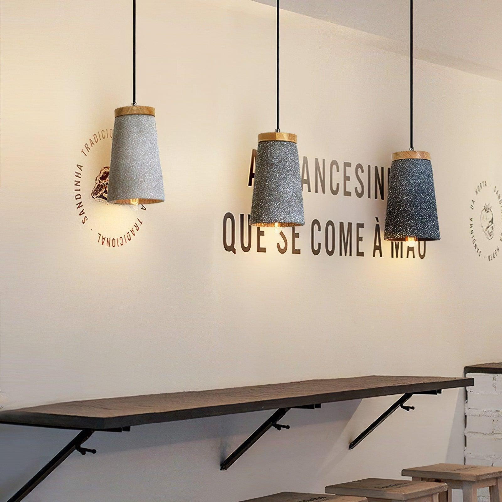 Althere Wood Cement Pendant Light - Letslighting
