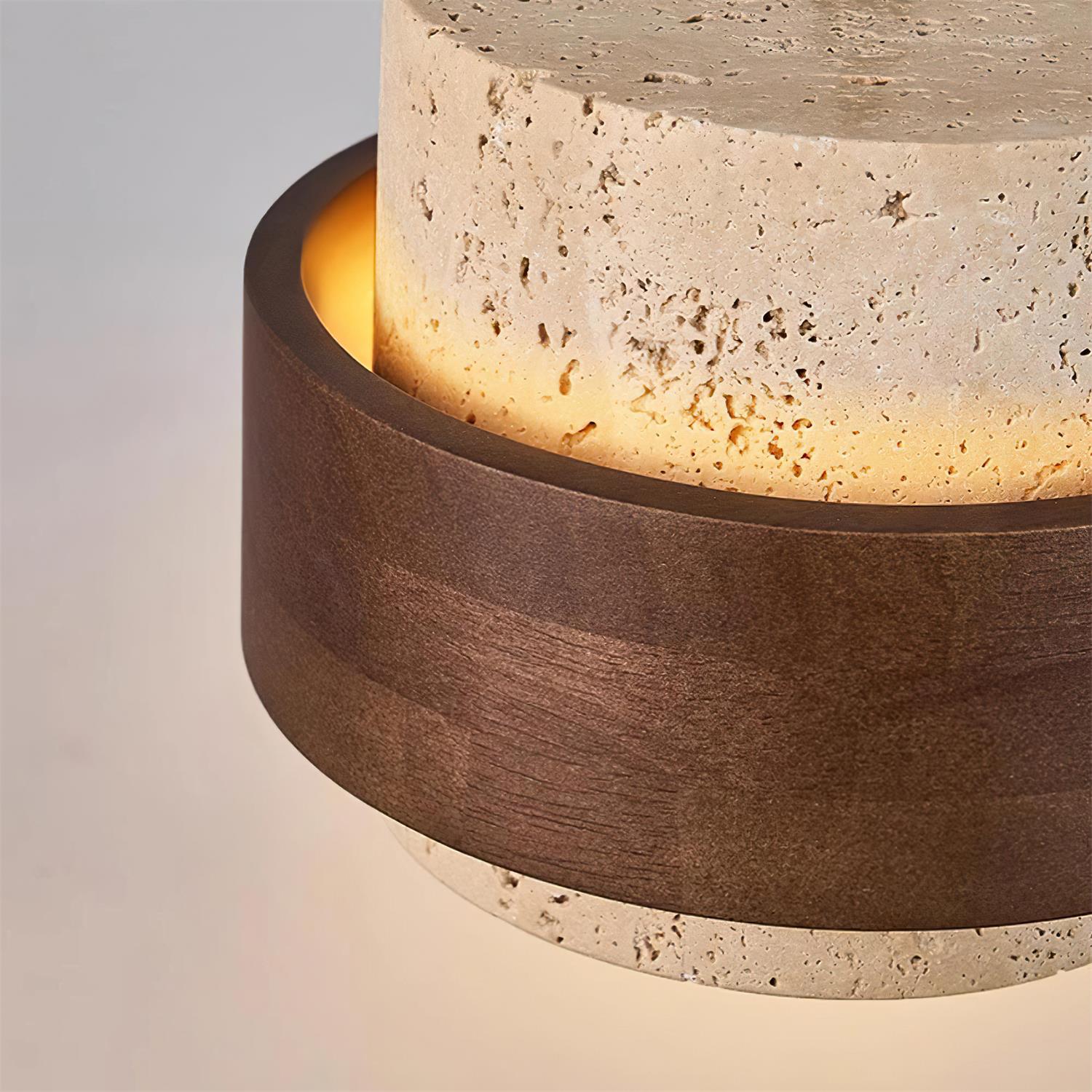 Avone Travertine and Walnut Plug-In Pendant Light - Letslighting