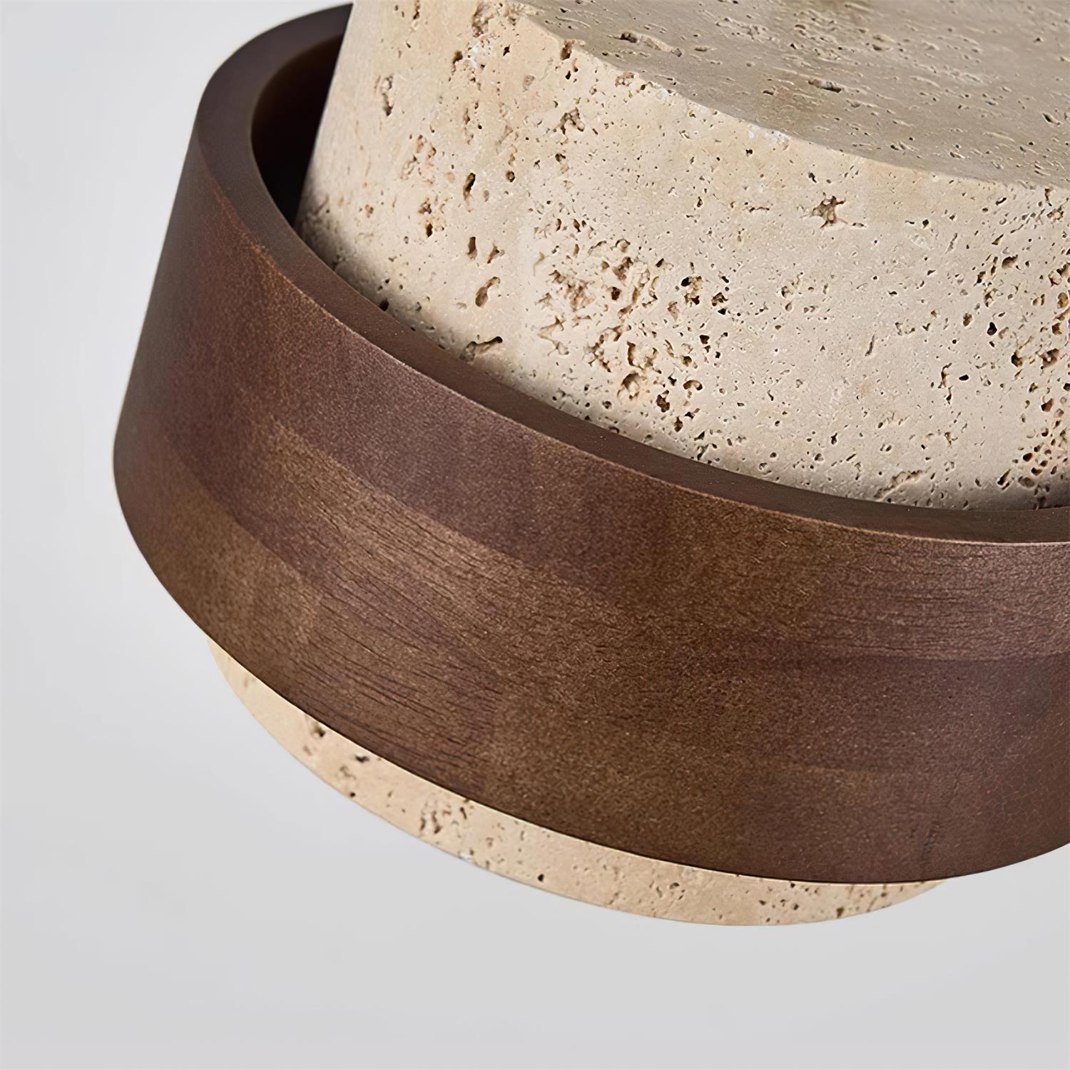 Avone Travertine and Walnut Plug-In Pendant Light - Letslighting
