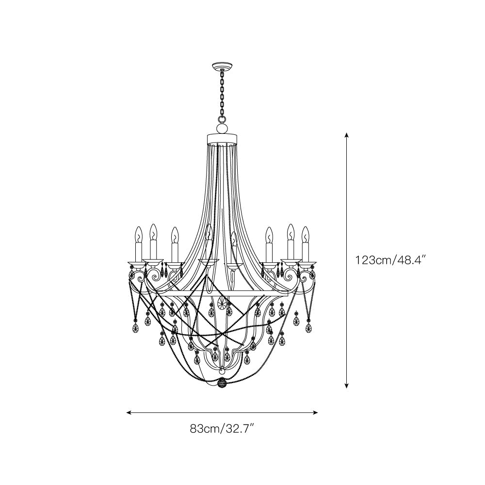 Luster Vintage Industrial Traditional Crystal Chandelier - Letslighting