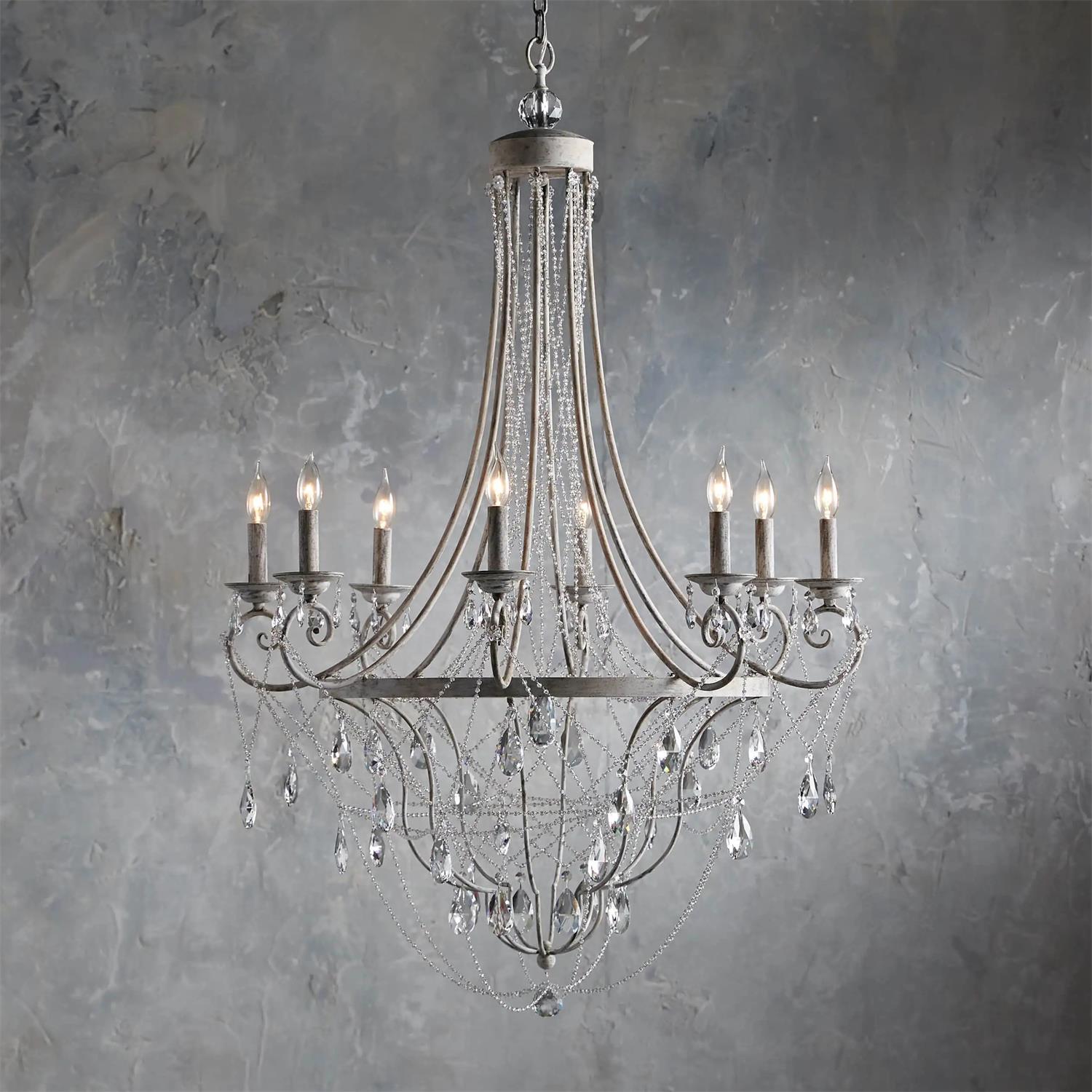 Luster Vintage Industrial Traditional Crystal Chandelier - Letslighting