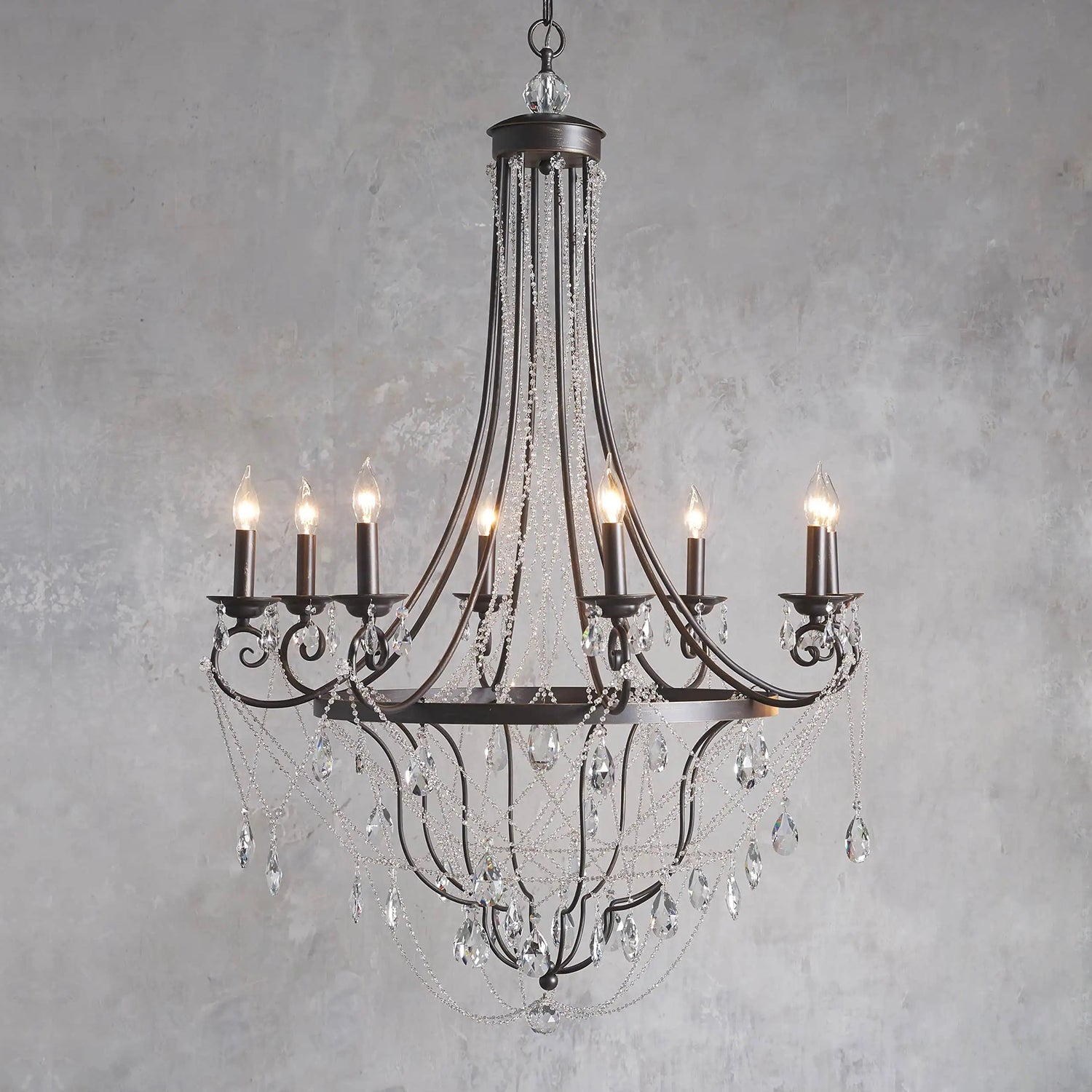 Luster Vintage Industrial Traditional Crystal Chandelier - Letslighting
