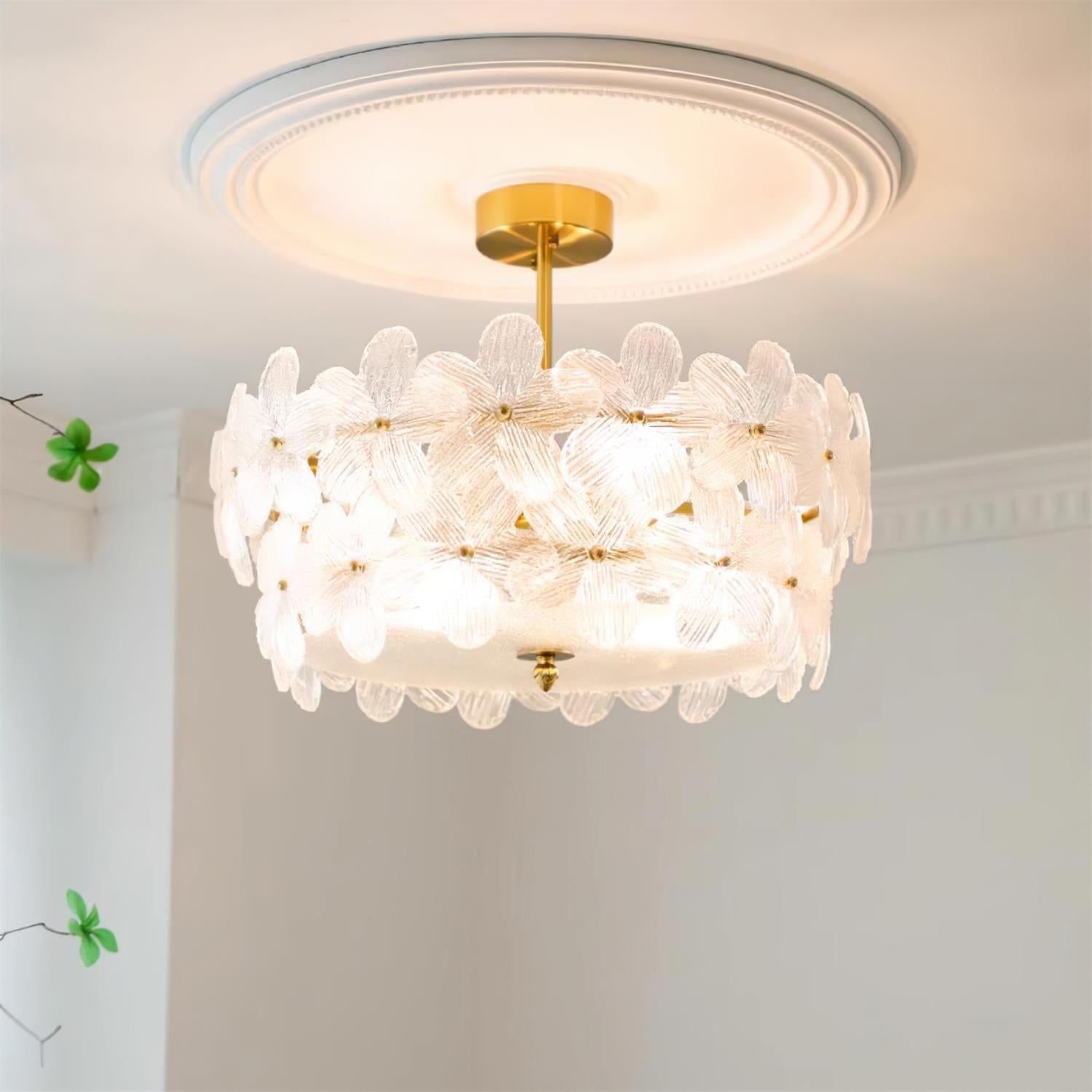 Fionel Glass Semi-Flush Mount Ceiling Light - Letslighting