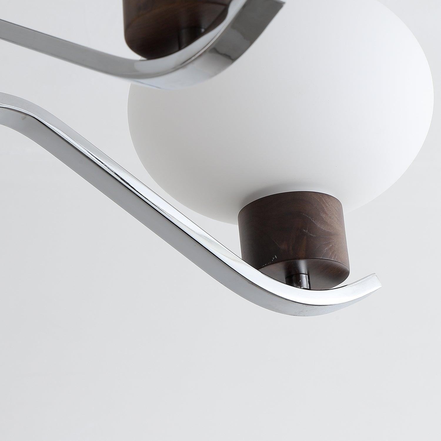 Lustra Chandelier Chrome Walnut Elegant - Letslighting