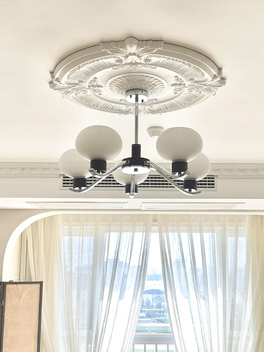 Lustra Chandelier Chrome Walnut Elegant - Letslighting