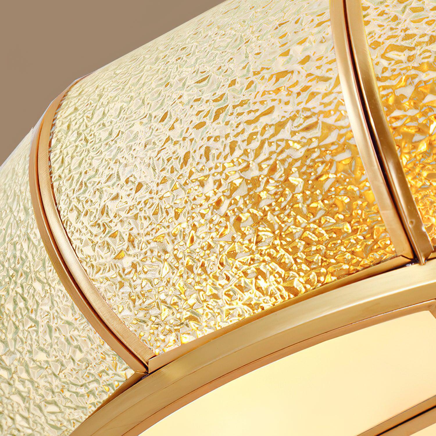 Ulrinara Postmodern Luxury Drum Brass Glass Ceiling Light - Letslighting