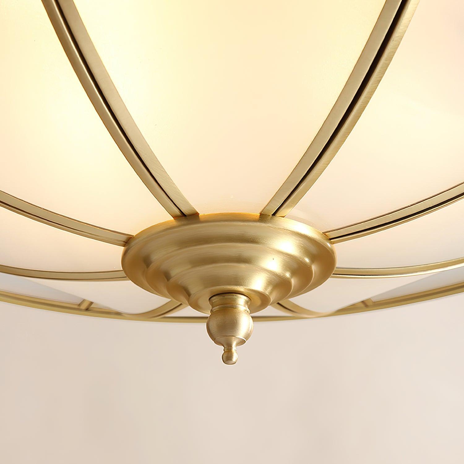 Ulrinara Postmodern Luxury Drum Brass Glass Ceiling Light - Letslighting