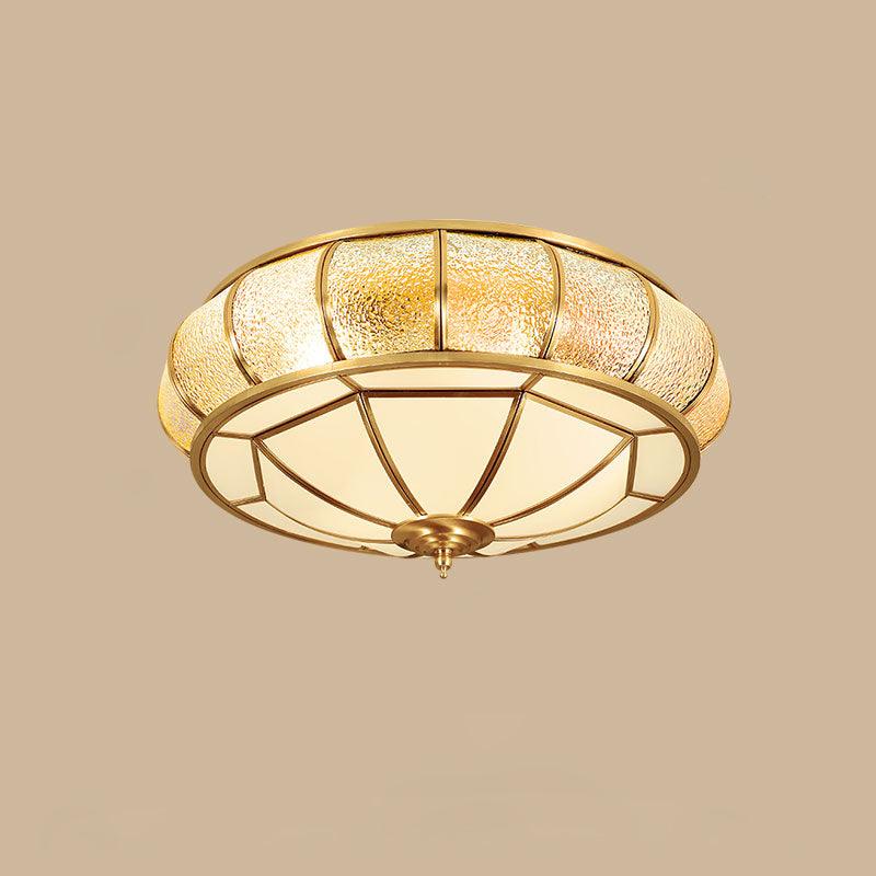 Ulrinara Postmodern Luxury Drum Brass Glass Ceiling Light - Letslighting