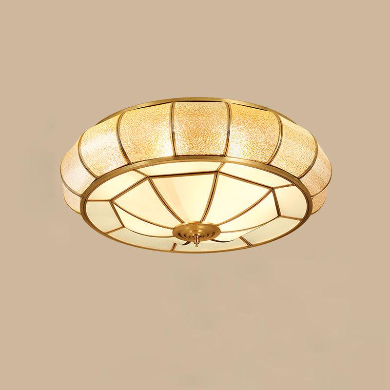 Ulrinara Postmodern Luxury Drum Brass Glass Ceiling Light - Letslighting