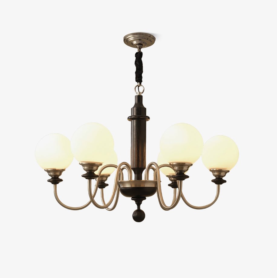 Nyvinia Vintage Brass Glass Chandelier - Letslighting