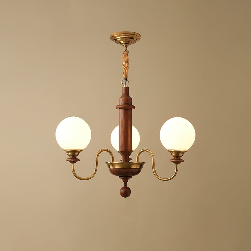 Nyvinia Vintage Brass Glass Chandelier - Letslighting
