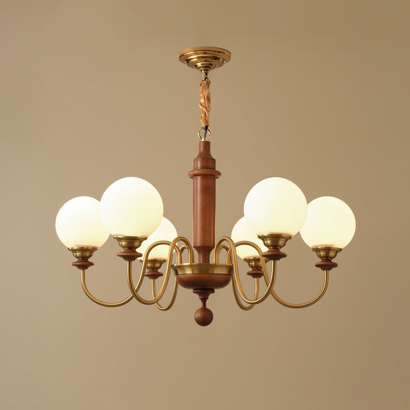 Nyvinia Vintage Brass Glass Chandelier - Letslighting