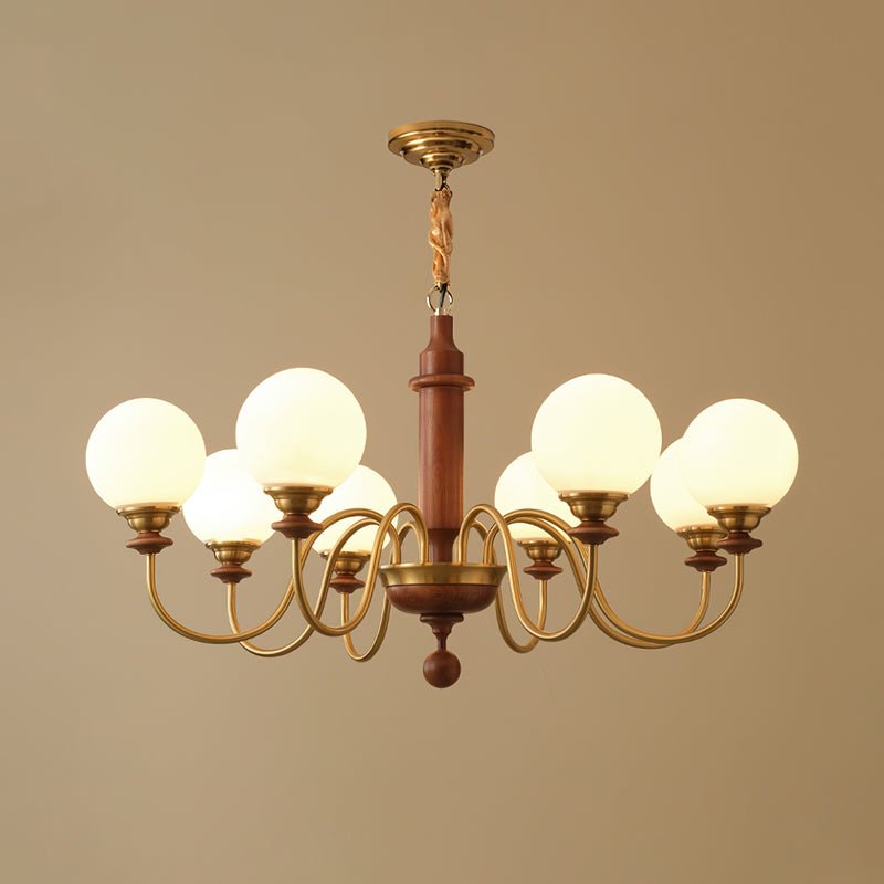 Nyvinia Vintage Brass Glass Chandelier - Letslighting