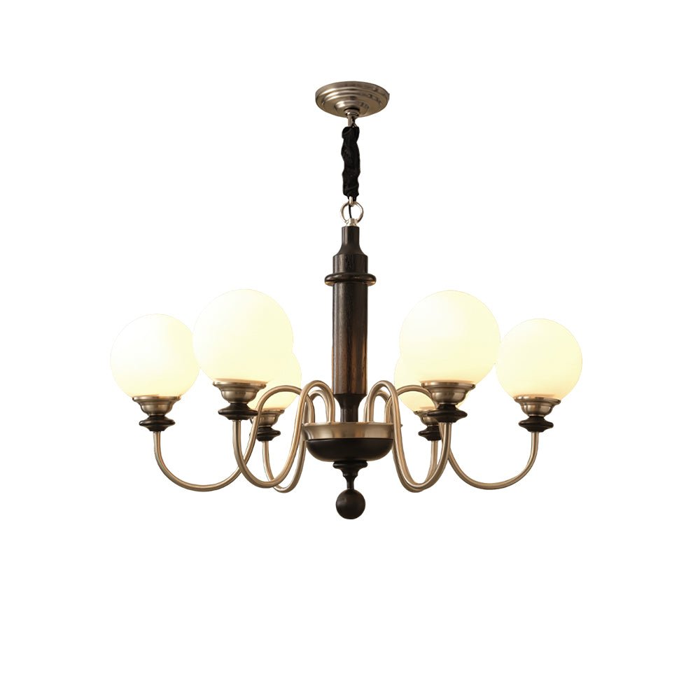 Nyvinia Vintage Brass Glass Chandelier - Letslighting