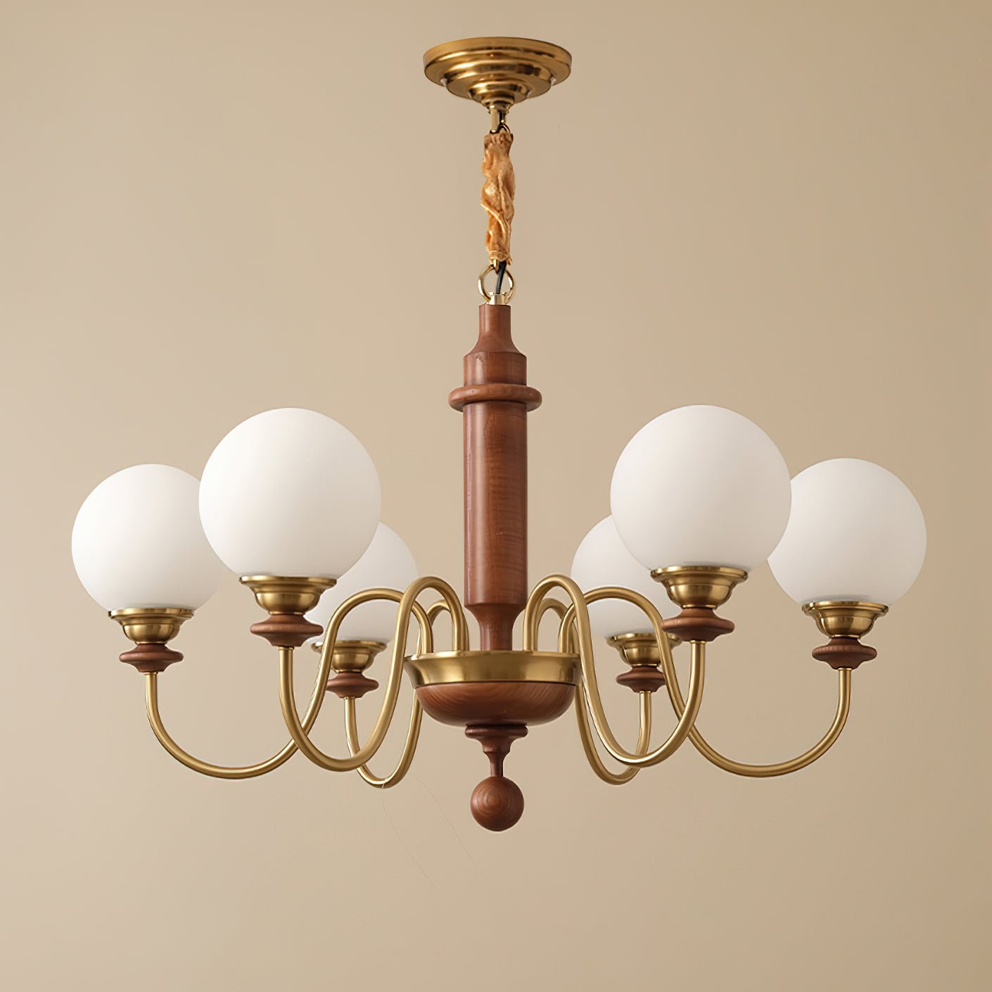 Nyvinia Vintage Brass Glass Chandelier - Letslighting