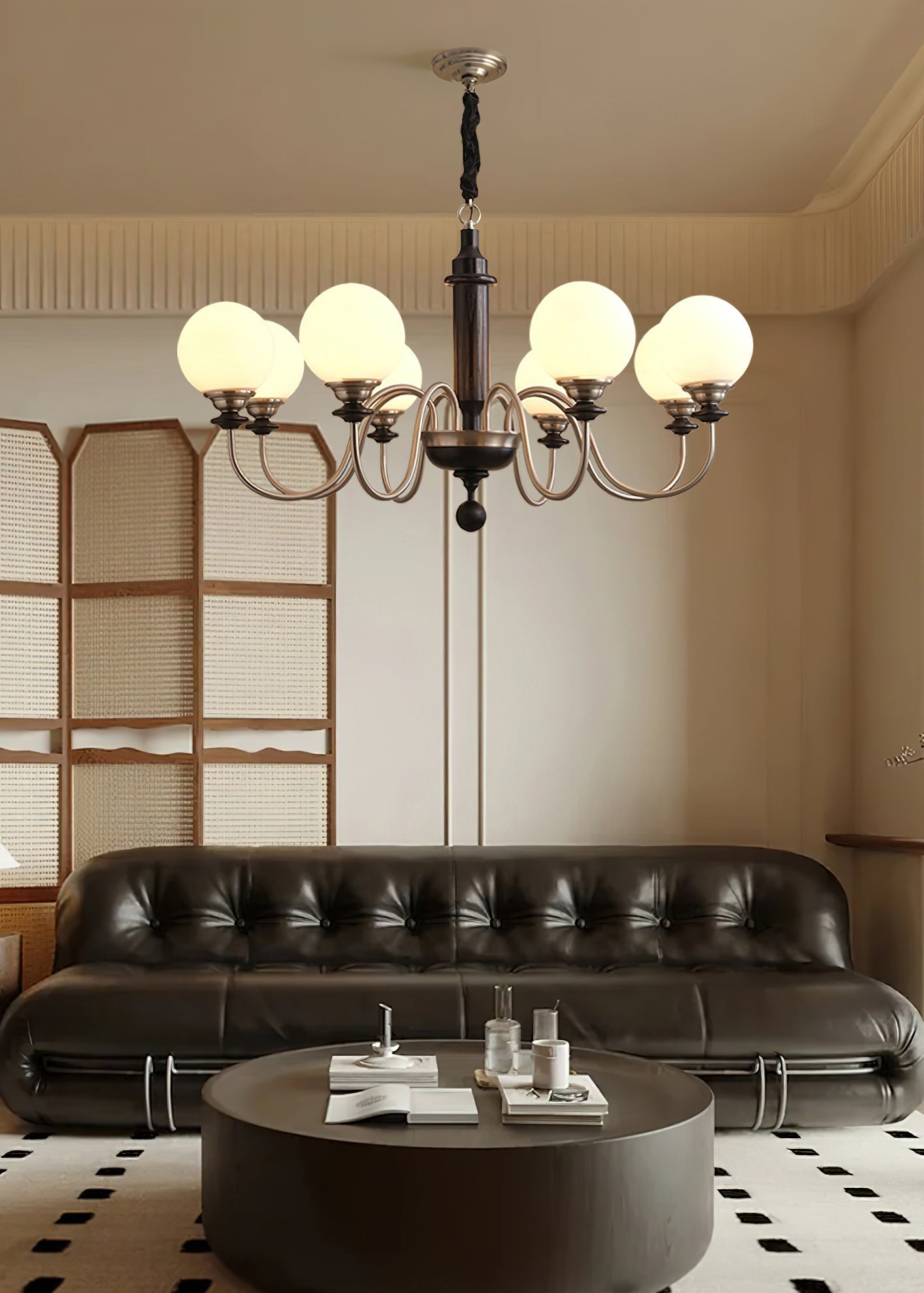 Nyvinia Vintage Brass Glass Chandelier - Letslighting