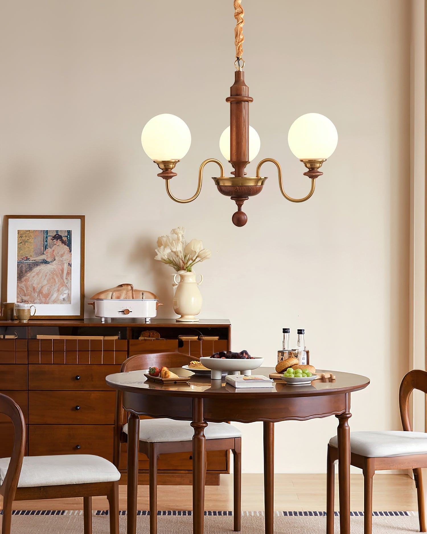 Nyvinia Vintage Brass Glass Chandelier - Letslighting