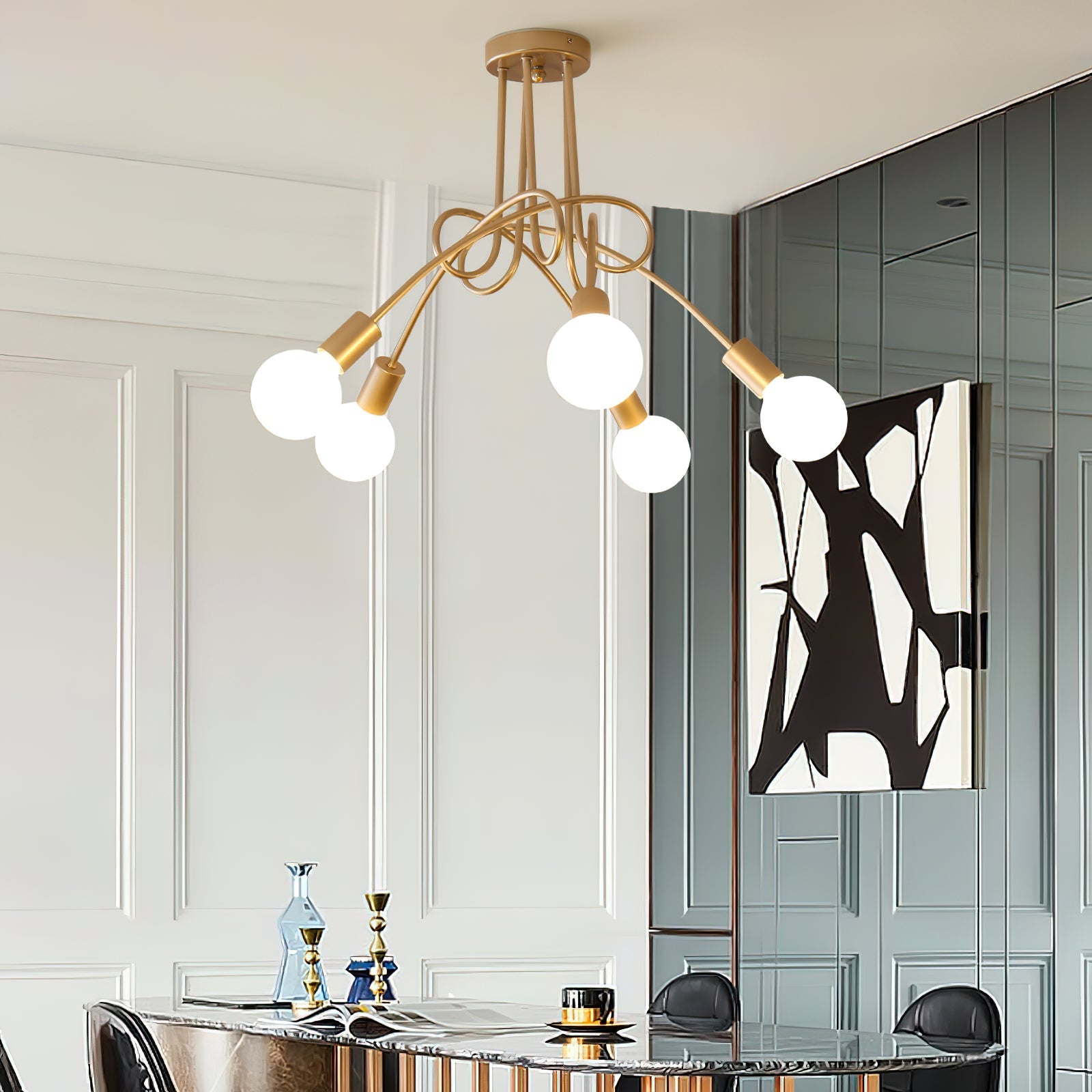 Oasis Art Unique Sputnik Glass Ceiling Lamp - Letslighting