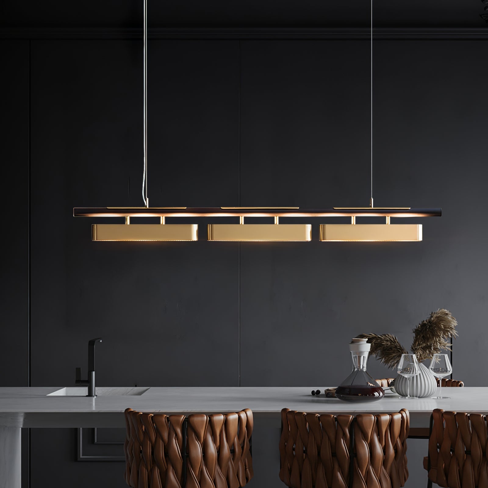 Elarain Brass Minimalist Pendant Light - Letslighting