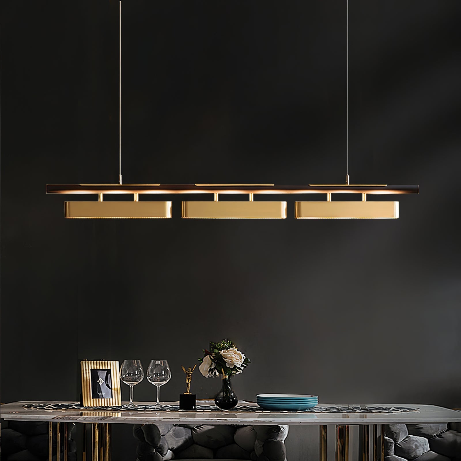Elarain Brass Minimalist Pendant Light - Letslighting