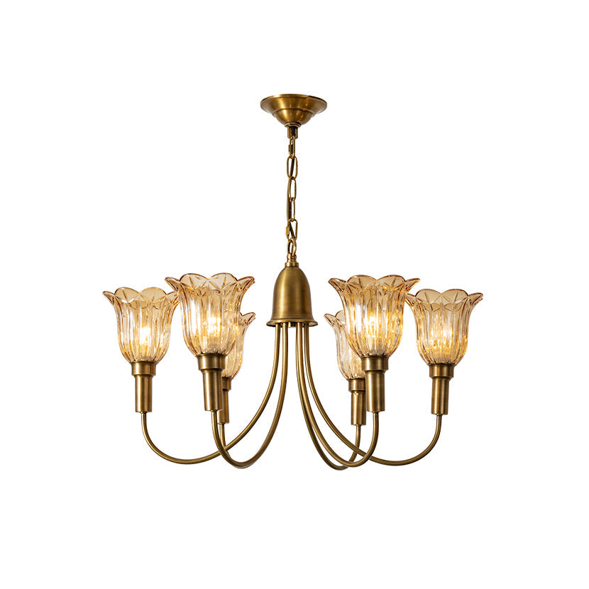 Tempo Vintage Art Deco Brass Chandelier - Letslighting