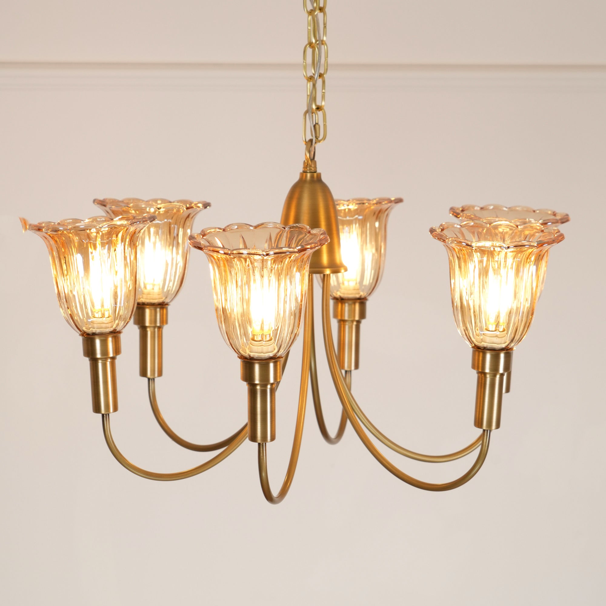 Tempo Vintage Art Deco Brass Chandelier - Letslighting