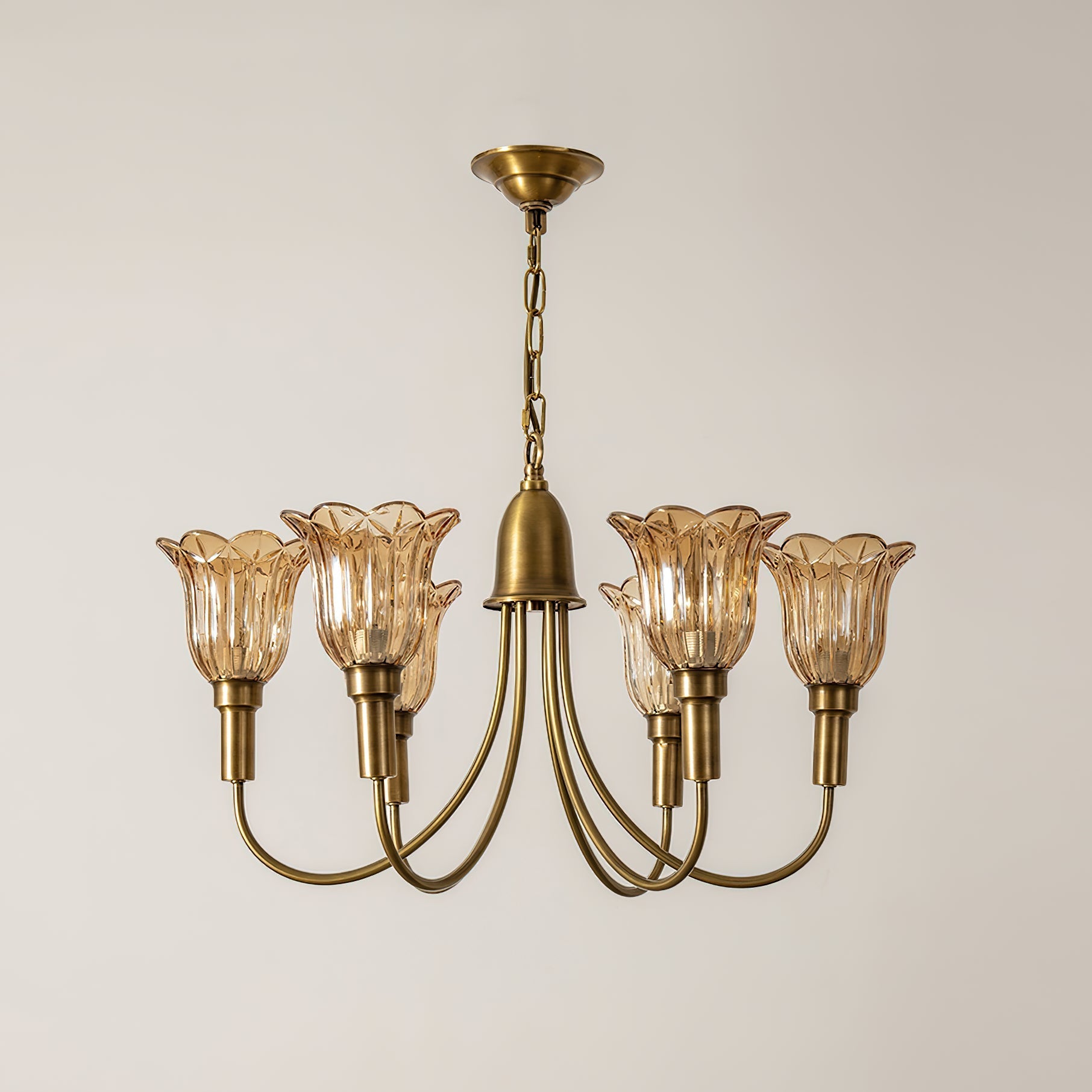 Tempo Vintage Art Deco Brass Chandelier - Letslighting
