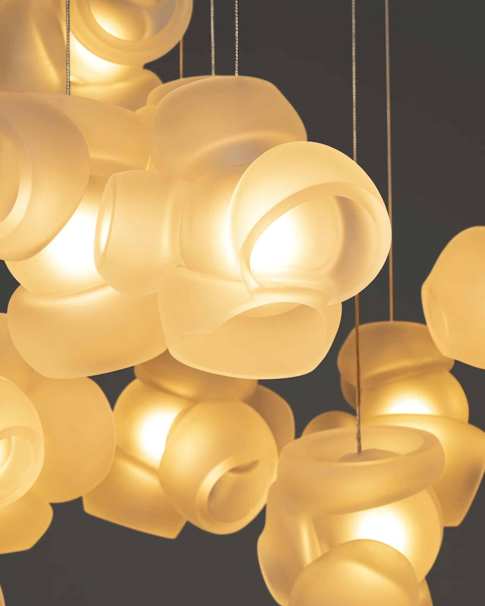 Zamarir Bubbles Cluster Glass Chandelier Staircase - Letslighting