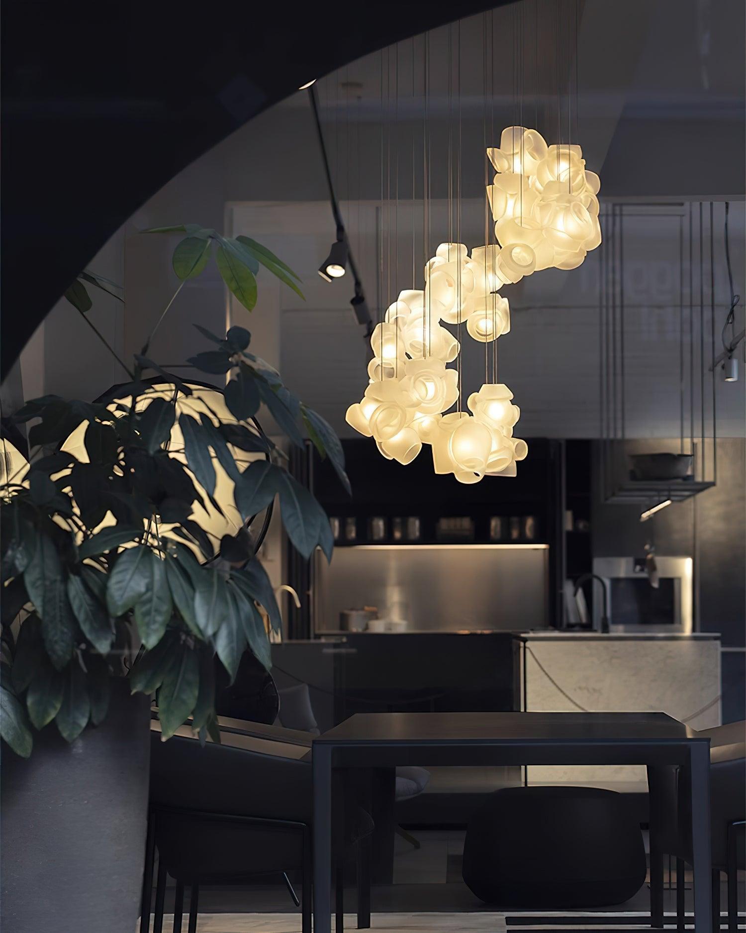 Zamarir Bubbles Cluster Glass Chandelier Staircase - Letslighting