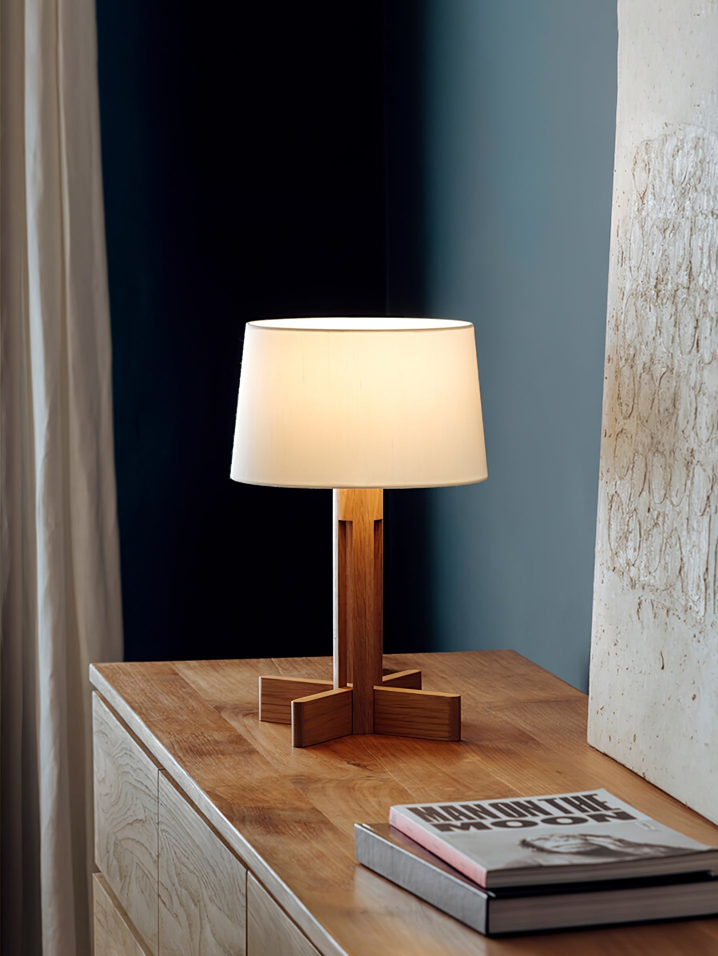 Axel Wood & Fabric Contemporary Table Lamp - Letslighting