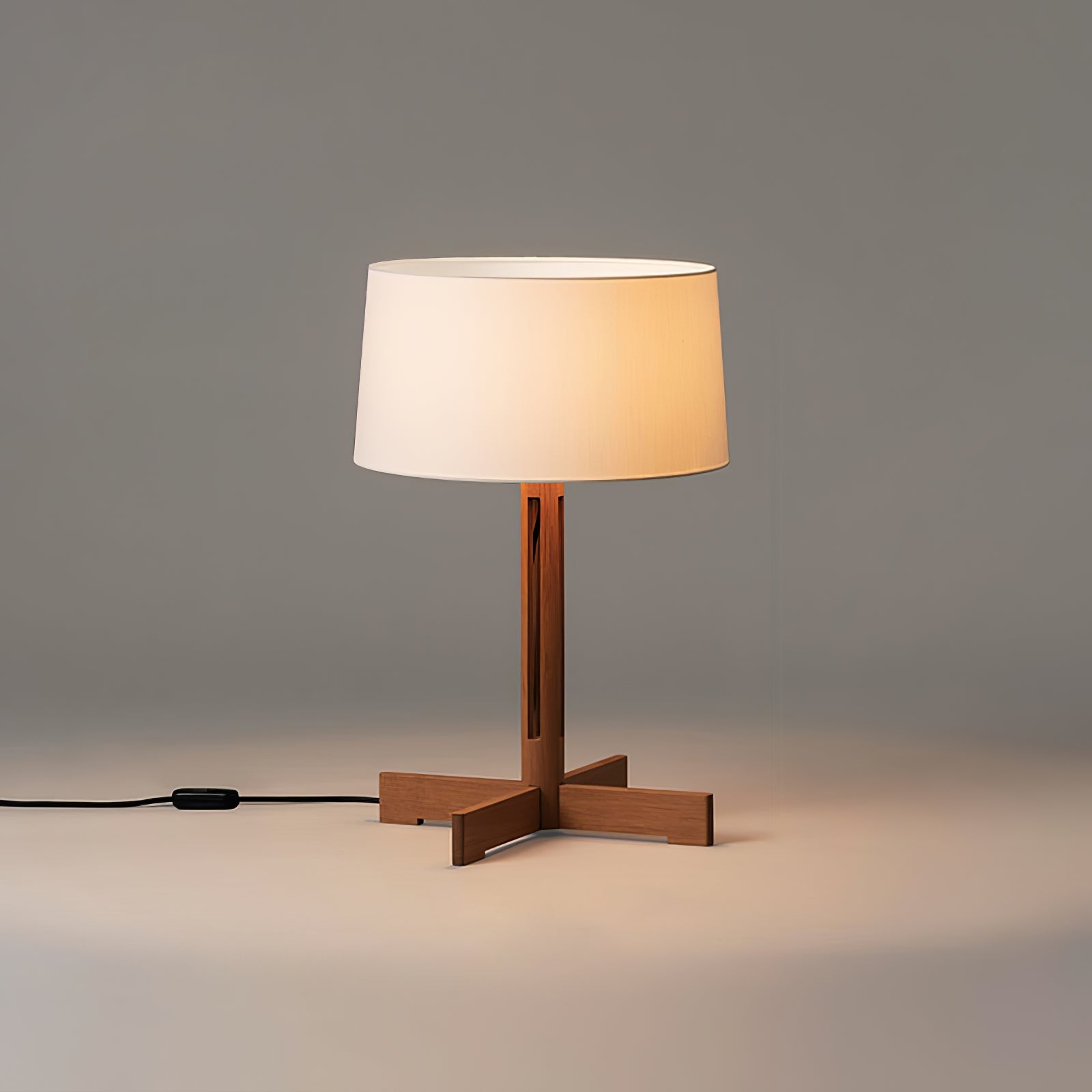 Axel Wood & Fabric Contemporary Table Lamp - Letslighting