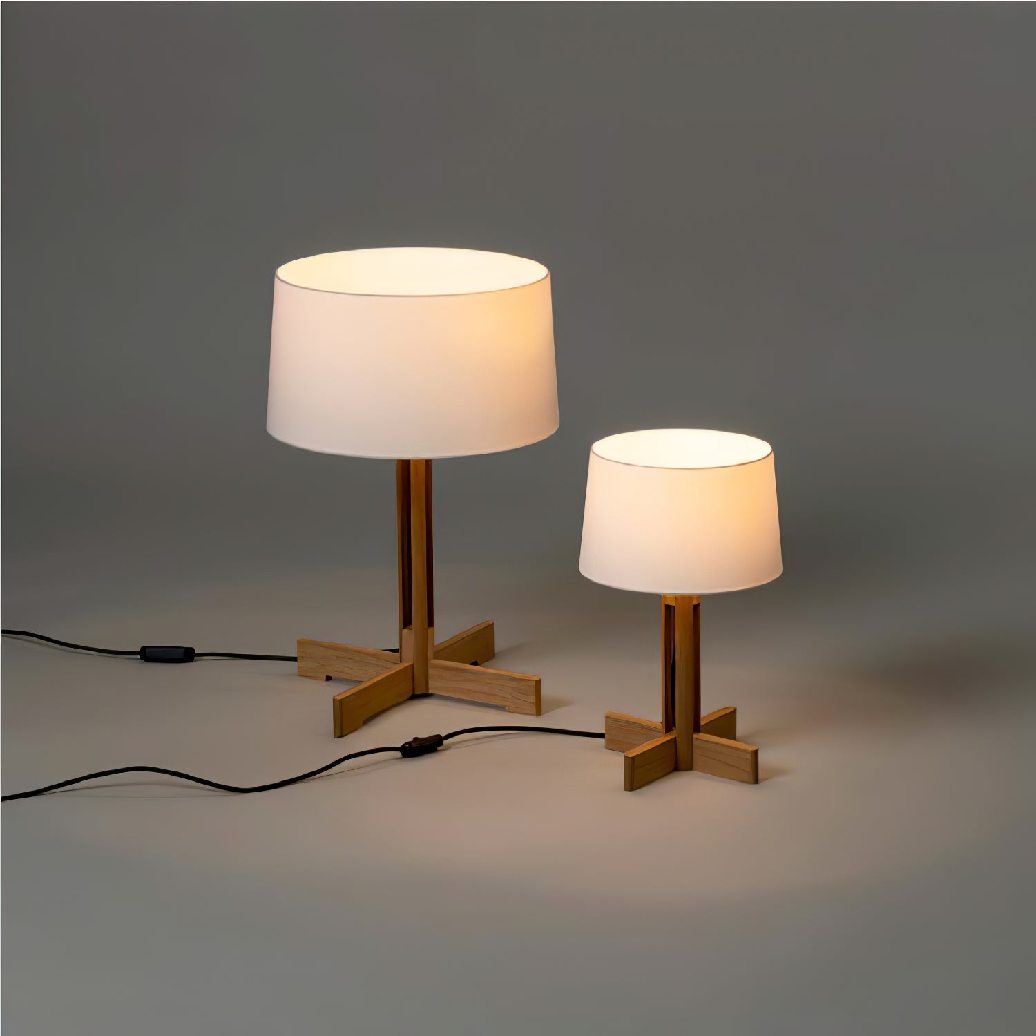 Axel Wood & Fabric Contemporary Table Lamp - Letslighting