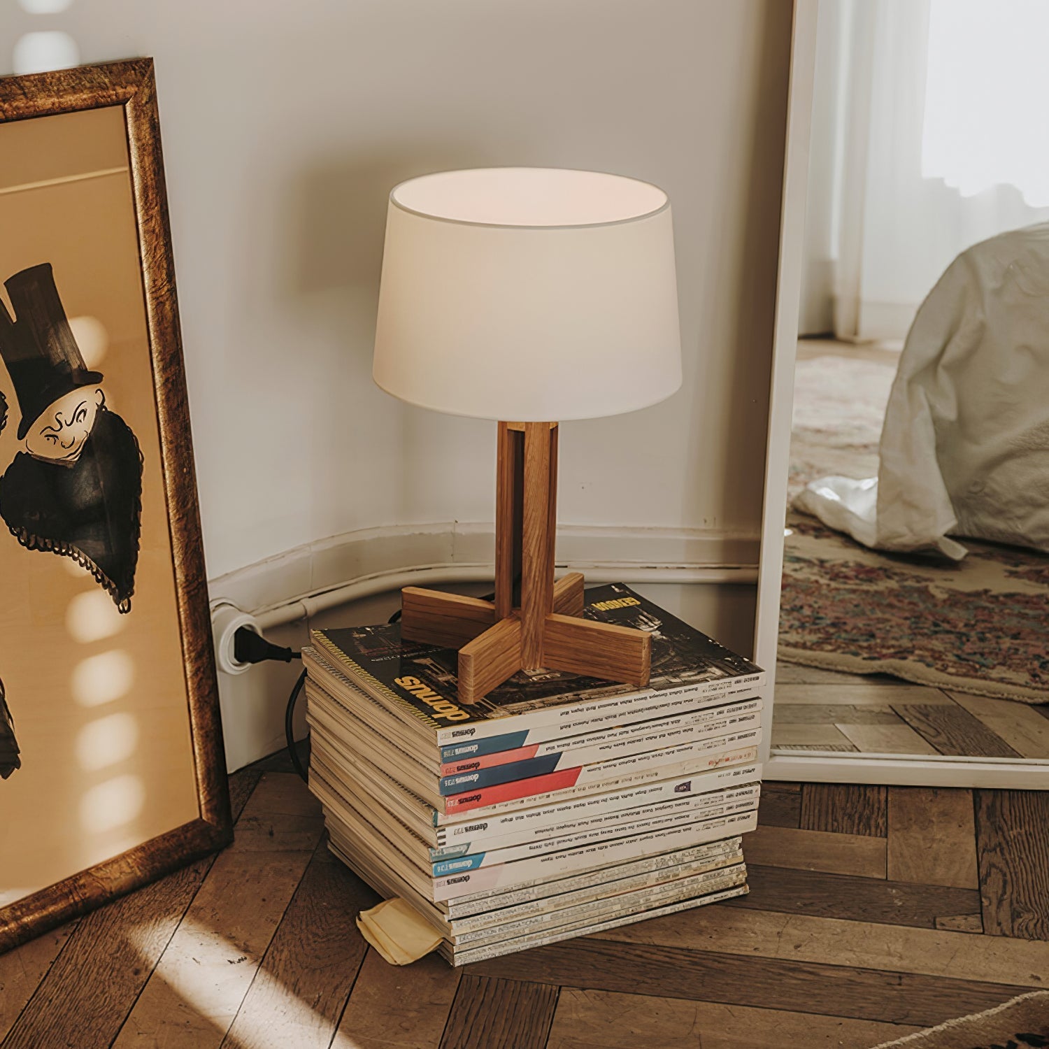 Axel Wood & Fabric Contemporary Table Lamp - Letslighting
