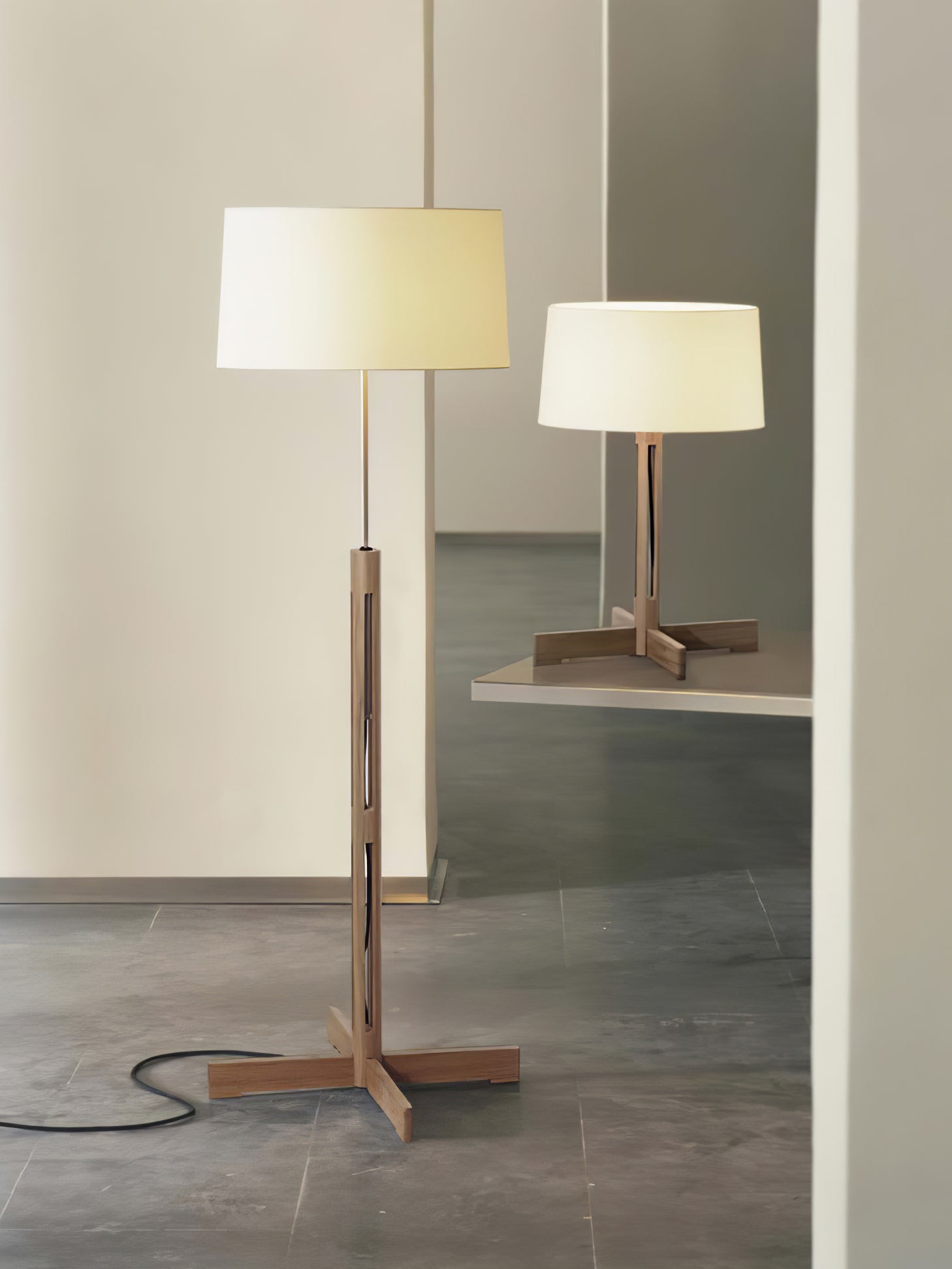 Axel Wood & Fabric Contemporary Table Lamp - Letslighting