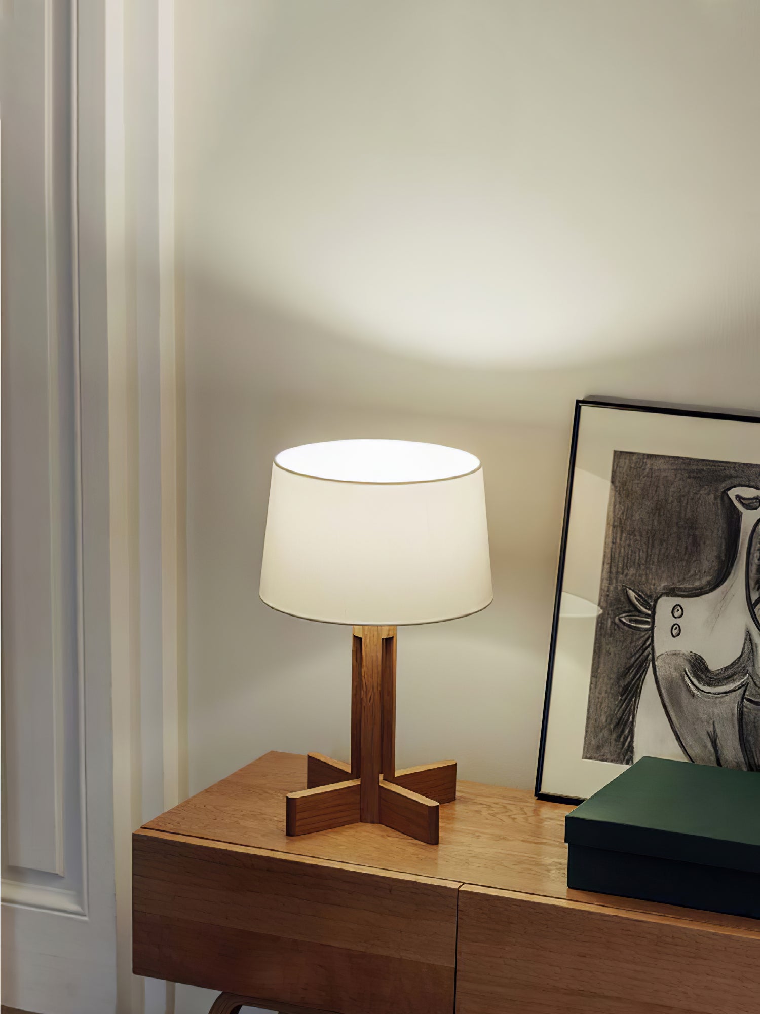 Axel Wood & Fabric Contemporary Table Lamp - Letslighting