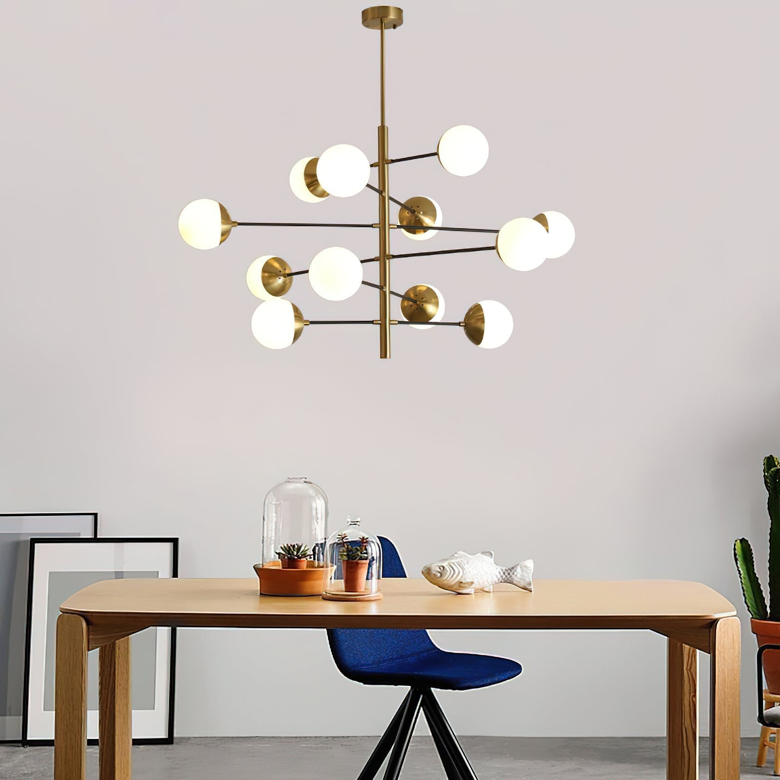 Ultra Modern Minimalist Brass Glass Chandelier - Letslighting