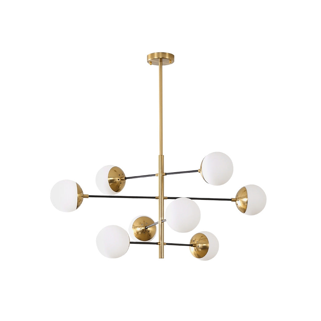 Ultra Modern Minimalist Brass Glass Chandelier - Letslighting