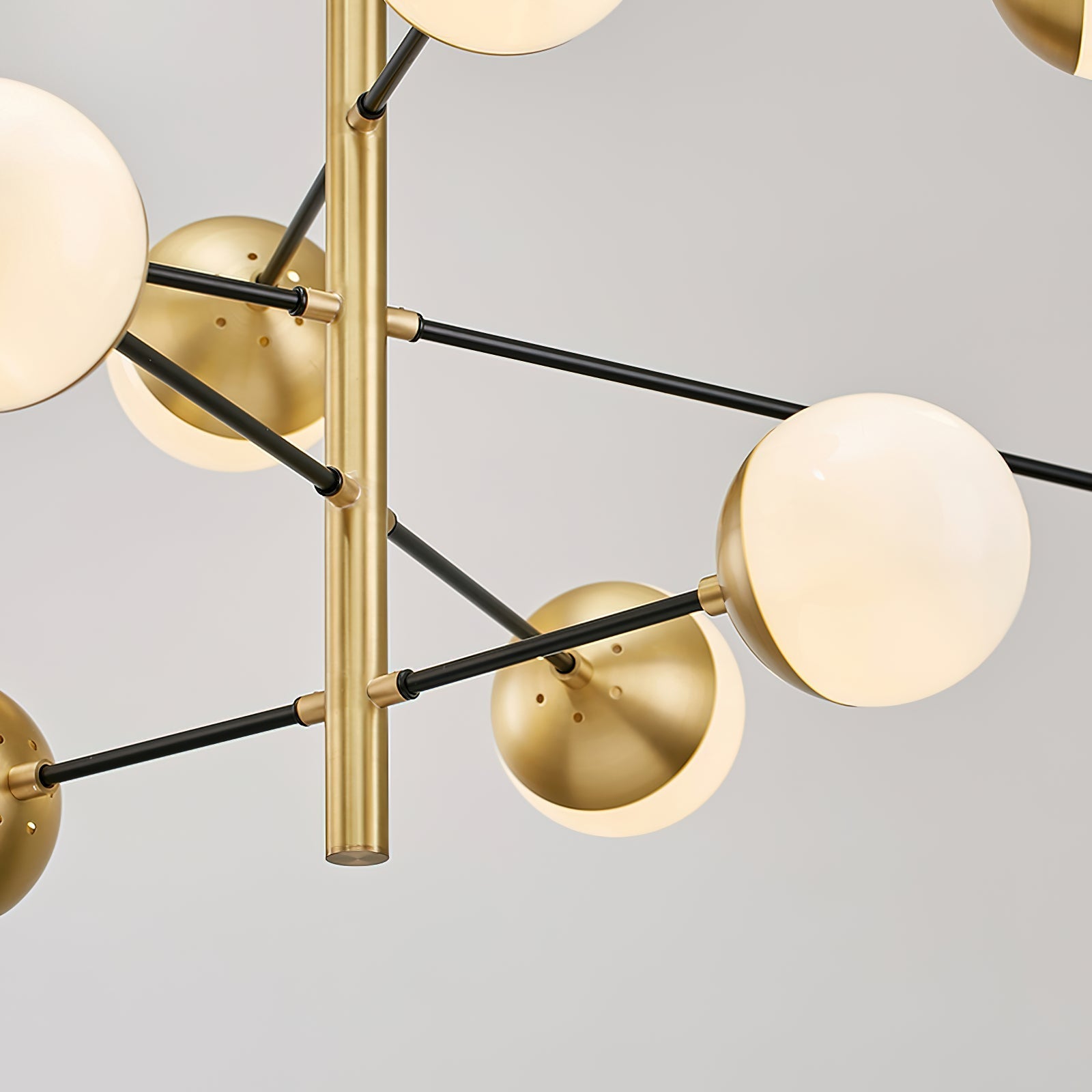 Ultra Modern Minimalist Brass Glass Chandelier - Letslighting