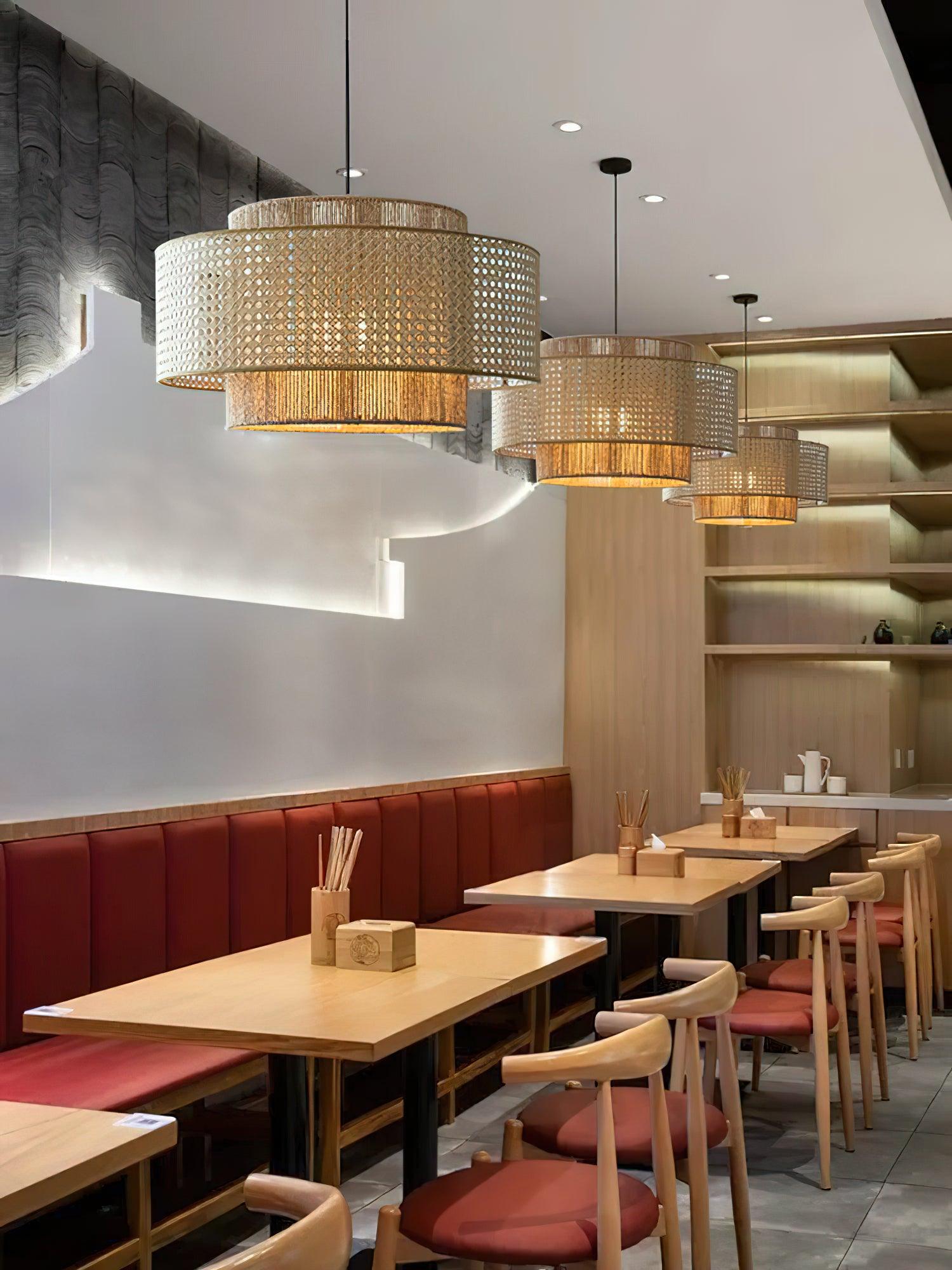 Ulshayra Concentric Rattan Pendant Light - Letslighting