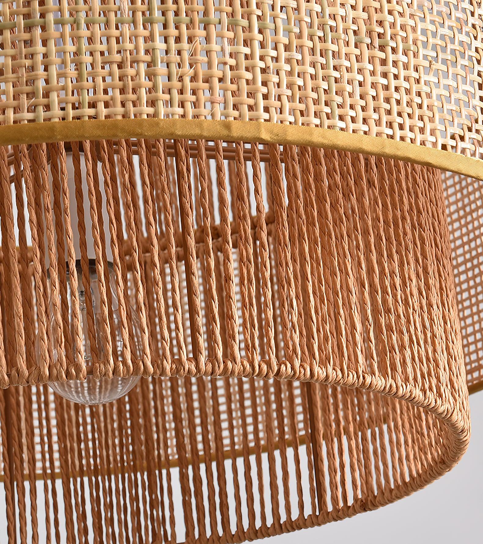 Ulshayra Concentric Rattan Pendant Light - Letslighting