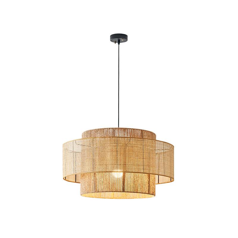 Ulshayra Concentric Rattan Pendant Light - Letslighting
