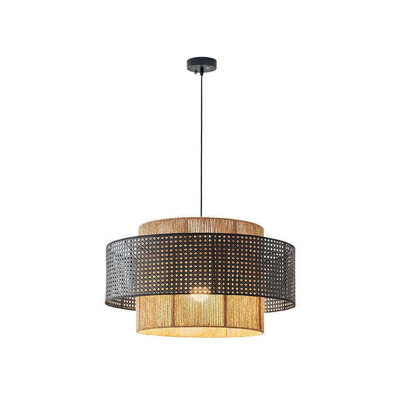 Ulshayra Concentric Rattan Pendant Light - Letslighting
