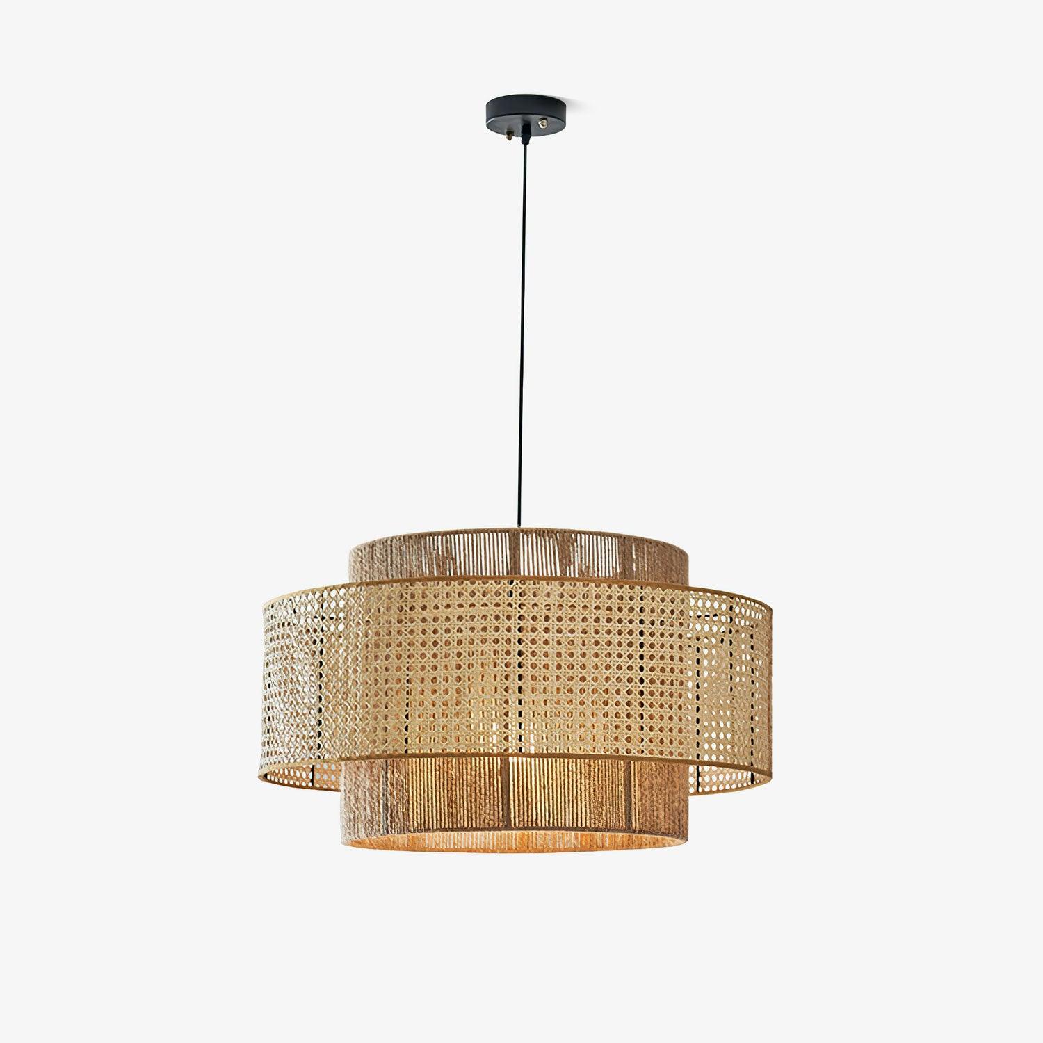 Ulshayra Concentric Rattan Pendant Light - Letslighting