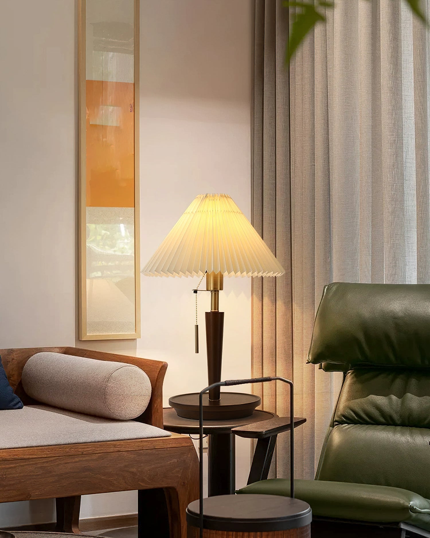 Novace Fabric Wood Table Lamp - Letslighting