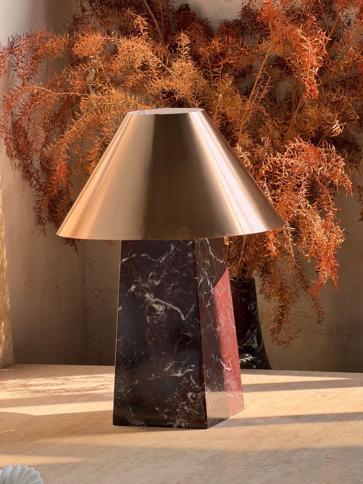 Conic Modern Metal & Marble Table Lamp