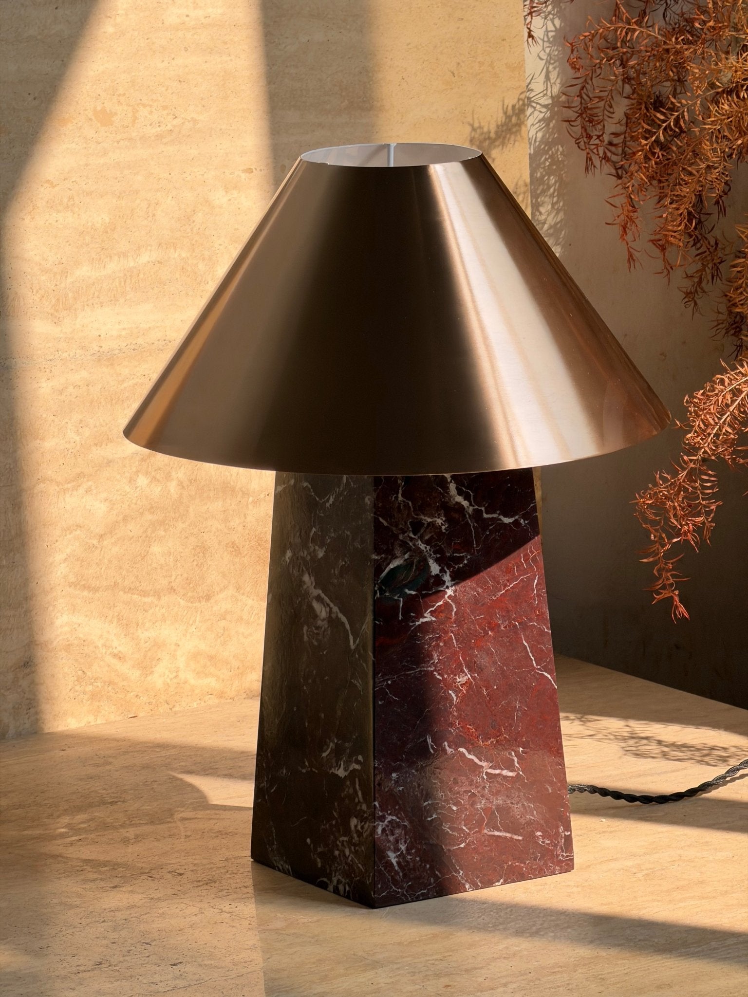 Conic Modern Metal & Marble Table Lamp