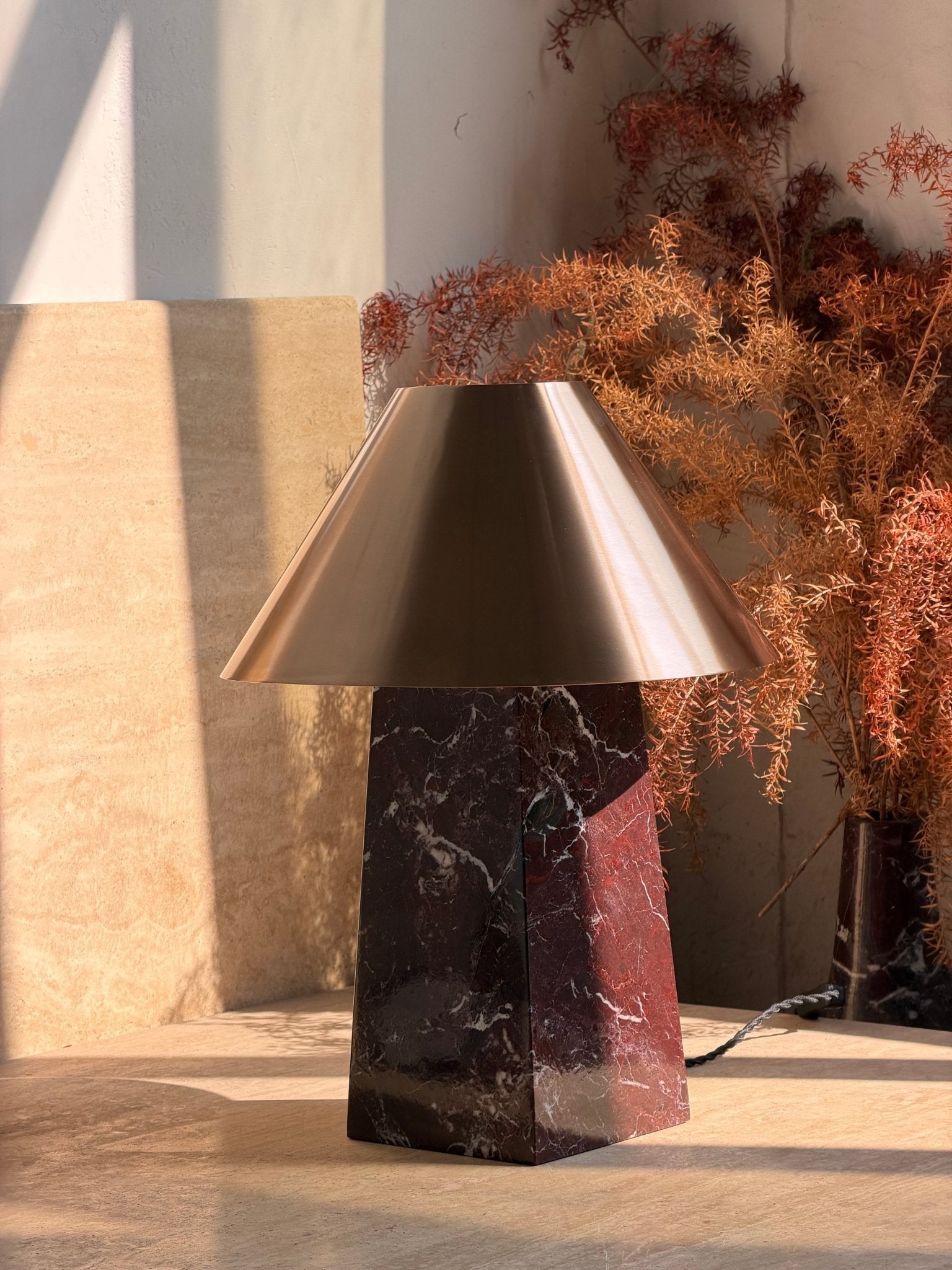 Conic Modern Metal & Marble Table Lamp