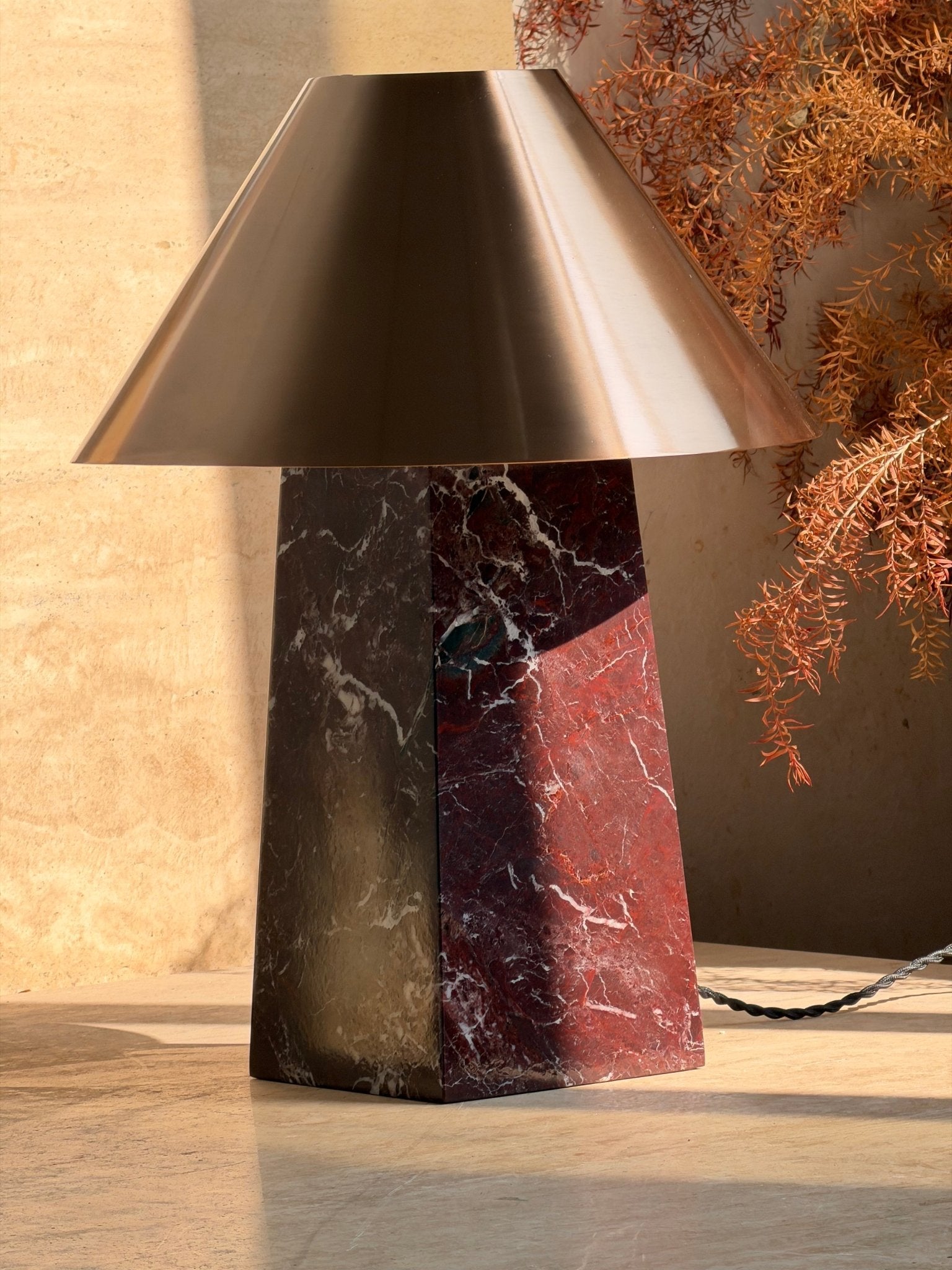 Conic Modern Metal & Marble Table Lamp