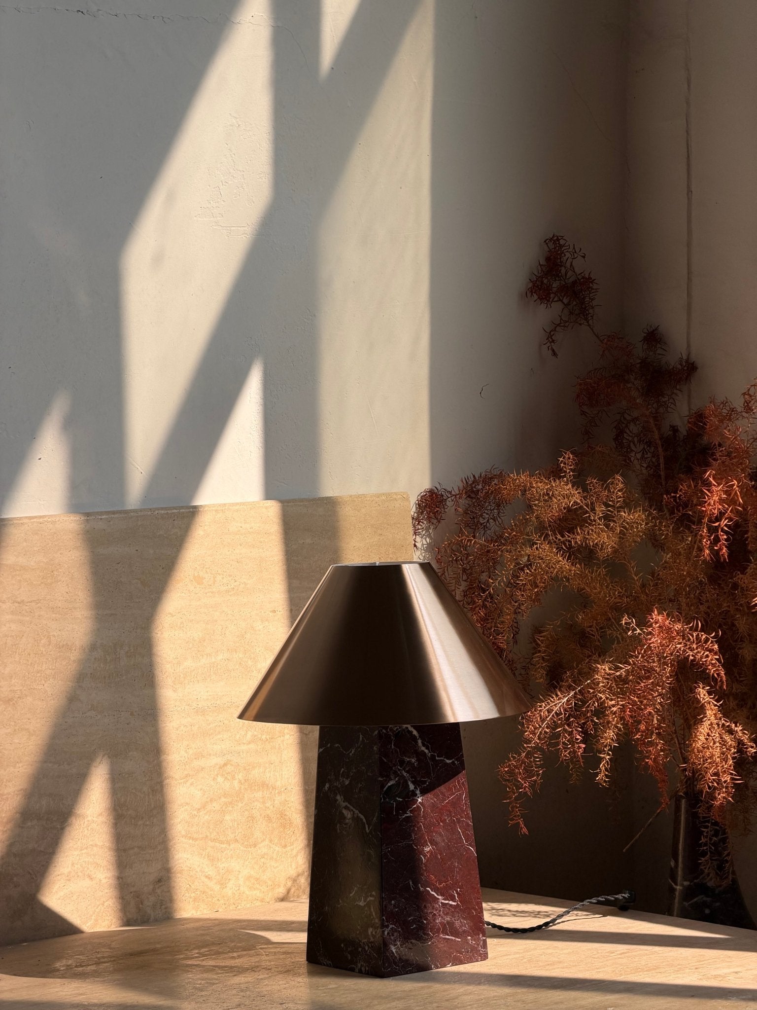 Conic Modern Metal & Marble Table Lamp