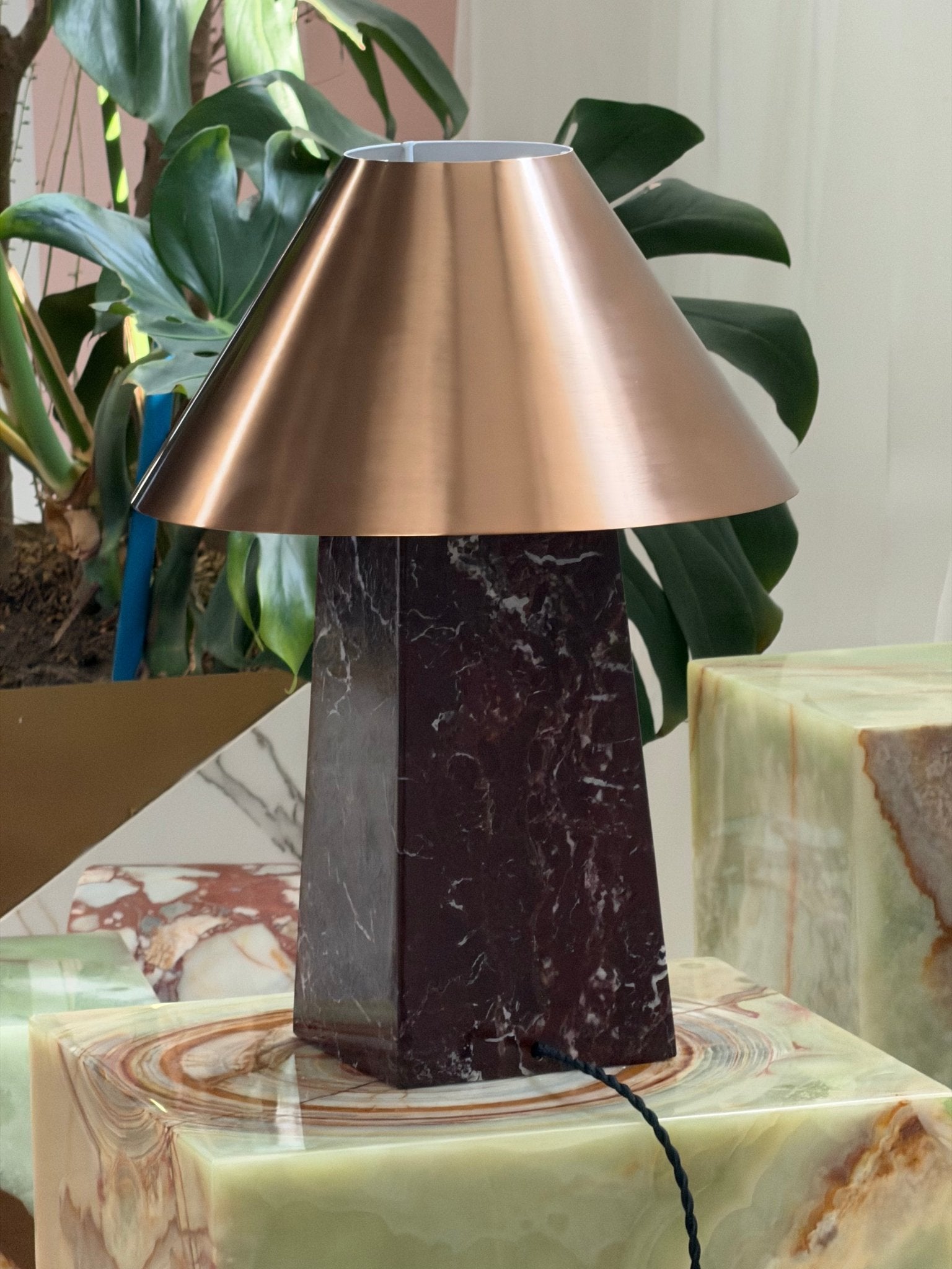 Conic Modern Metal & Marble Table Lamp